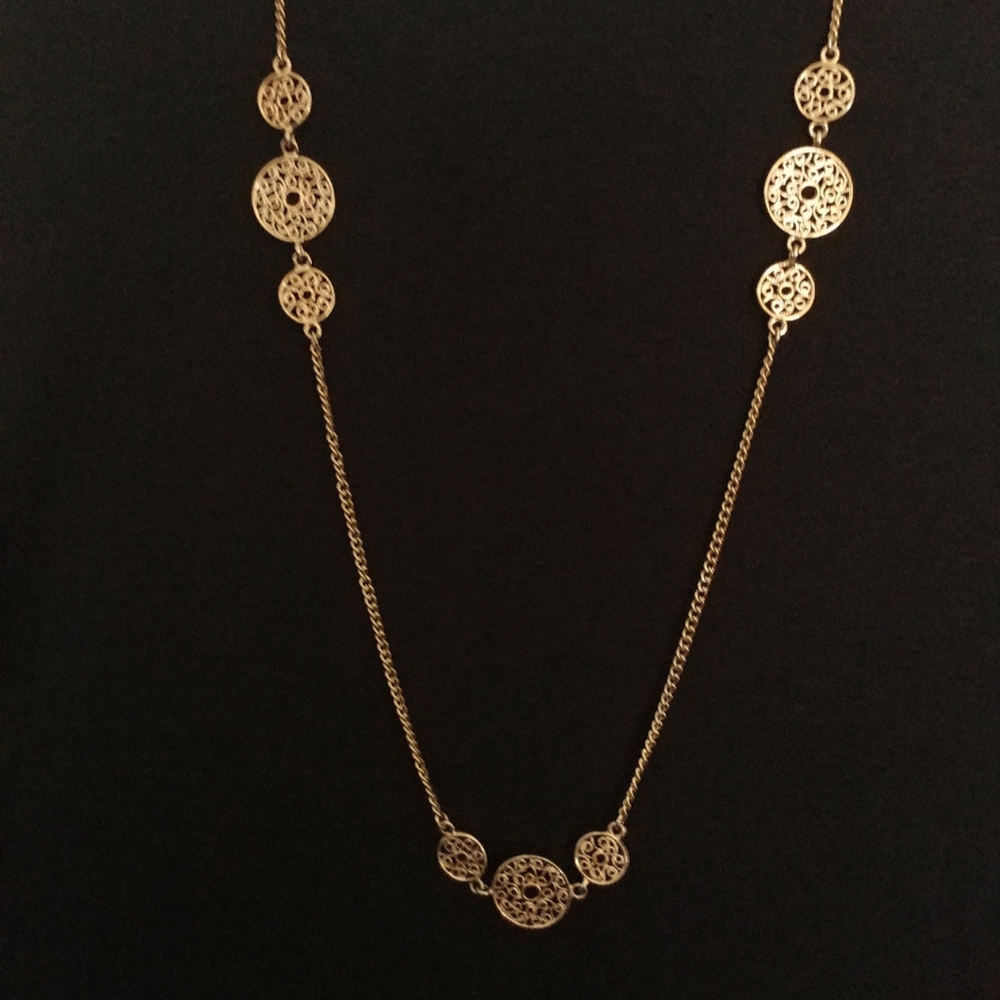Goldtone Necklace With Medallions